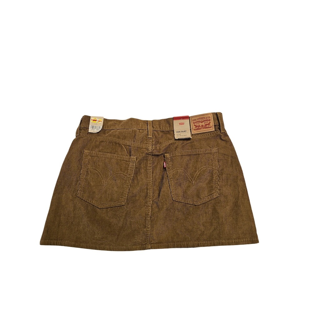 Levis‎ Icon Skirt Brown Corduroy Mid Rise Mini Skirt Size 32 NWT
